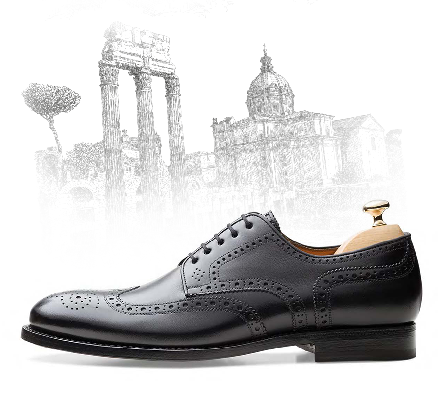 Handmade Black Leather Wingtip Oxford Shoes | Classic Brogue Dress Footwear