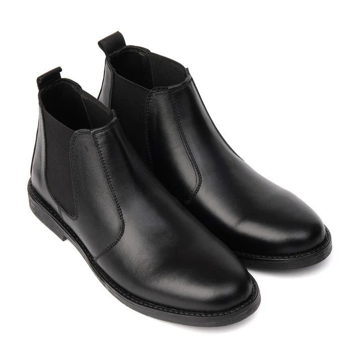 Handmade Black Leather Chelsea Boots – Men's Slip On Ankle Boots