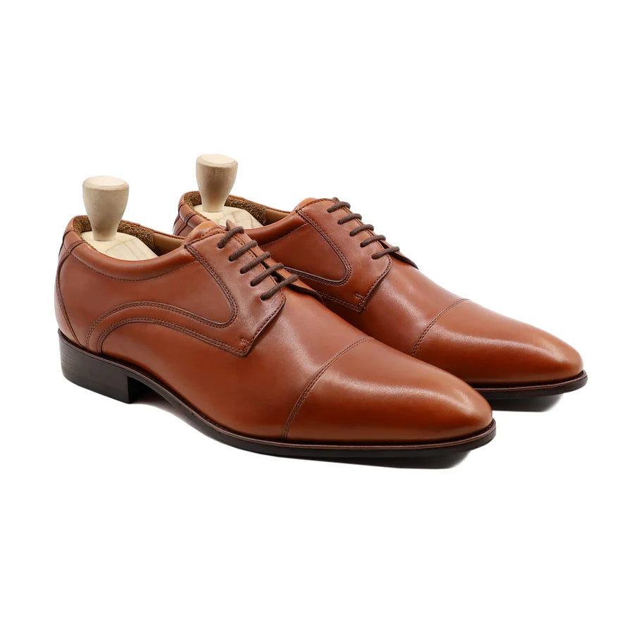 Men's Handmade Brown Leather Oxford Shoes – Cap Toe Dress Shoes