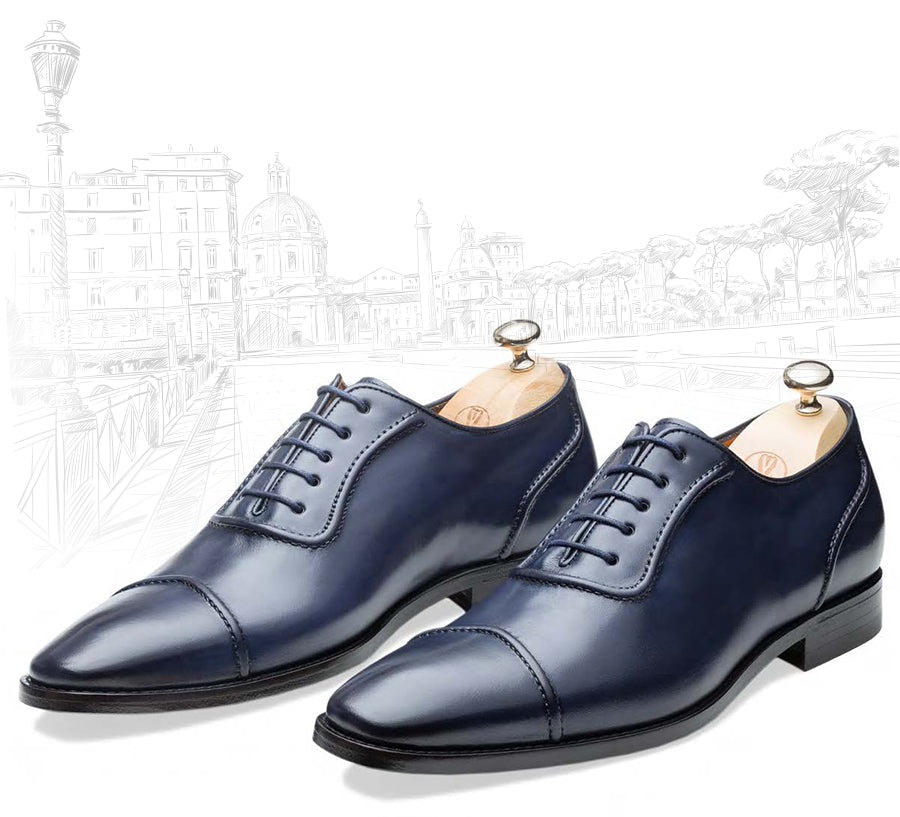 Men's Black Leather Oxford Brogues – Handmade Wingtip Dress Shoes