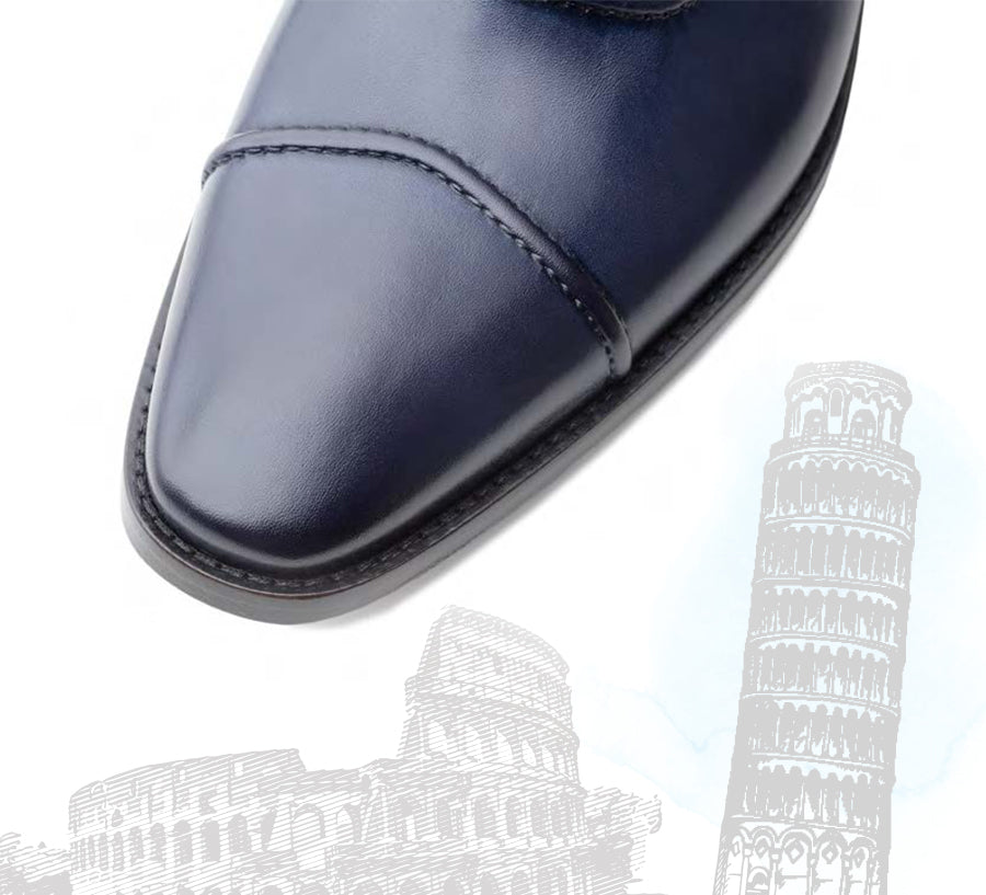 Men's Black Leather Oxford Brogues – Handmade Wingtip Dress Shoes